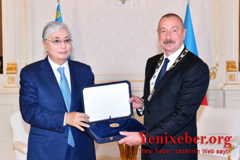 Президент Ильхам Алиев награжден высшим орденом Казахстана