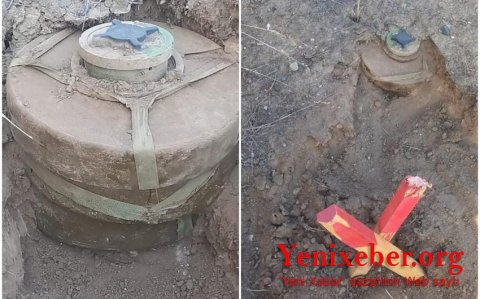 В Агдаме обнаружена мина-ловушка из четырех мин