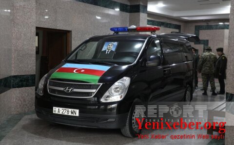 Тело шехида Орхана Аскерова перевезено к месту проведения церемонии прощания