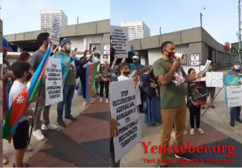 Daha bir şəhərdə erməni təxribatlarına qarşı etiraz aksiyası keçirildi —