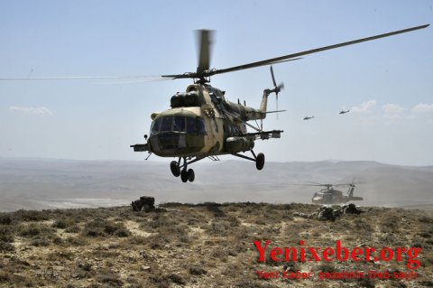“TurAZ Qartalı - 2020” təlimləri helikopterlərin iştirakı ilə davam edir - 