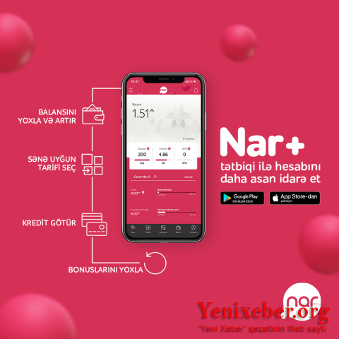 “Nar+” tətbiqindən istifadə edənlərin sayı 300 mini ötüb!