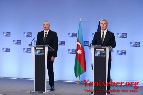 ƏLİYEVLƏ STOLTENBERQİN MƏTBUAT KONFRANSI -