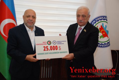 Türkiyənin həmkarlar təşkilatı şəhid ailələrinə maddi dəstək oldu-