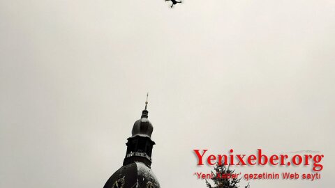 KALUQA ÜZƏRİNDƏ səmada PUA partlamasının VİDEOSU ÇIXIB