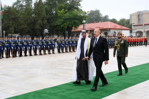 Birləşmiş Ərəb Əmirliklərinin Prezidentinin Şuşada rəsmi qarşılanma mərasimi olub