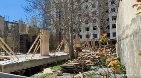 Binəqədi rayonunda “VİP Construction” yarımstansiyanın dibində ağacları kəsib, tikinti aparır….